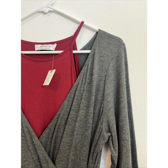 Bailey 44 Gray and Red Midi Dress - Picture 3 of 12